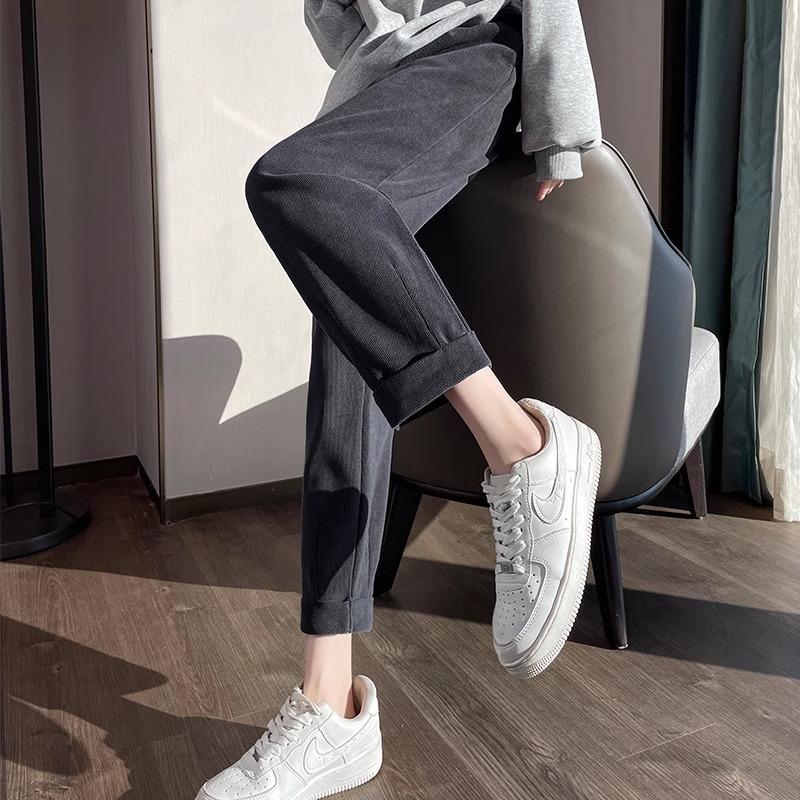 Black Pipe Harlan Pants Women's Spring and Autumn Clothes New Fat Mm Loose and Thin High Waist Straight Casual Radish Pants