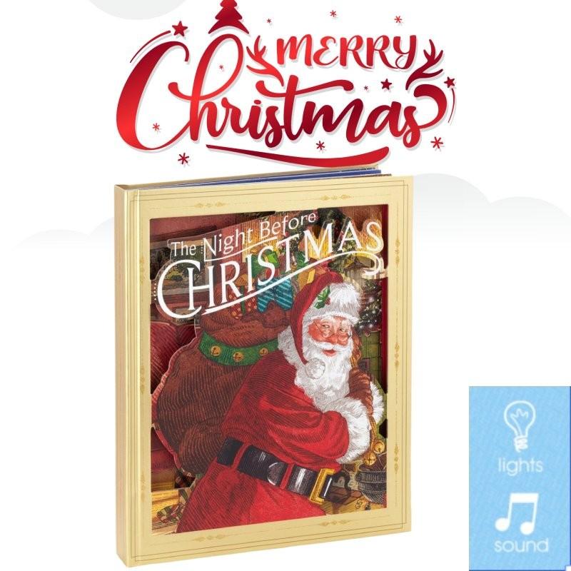 Enchanting Night Before Christmas Pop-up Book With Sound And Lights For Festive Decor