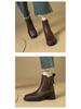 Women's Chelsea Ankle Boots - Autumn/Winter Genuine Leather, Retro British Style, Chunky Heel Martin Chimney Boots