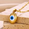 Teufelsauge Anhänger Halskette für Damen Herren Charm Blaue Augen Halsketten Perlenkette Goldfarbe Edelstahl Choker Schmuck BFF Geschenk