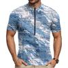 Herren Kurzarm Radtrikot Atmungsaktiv Schnelltrocknend Rundhalsausschnitt Reißverschluss Vorne Leichtes Sportshirt für Outdoor-Fahrten