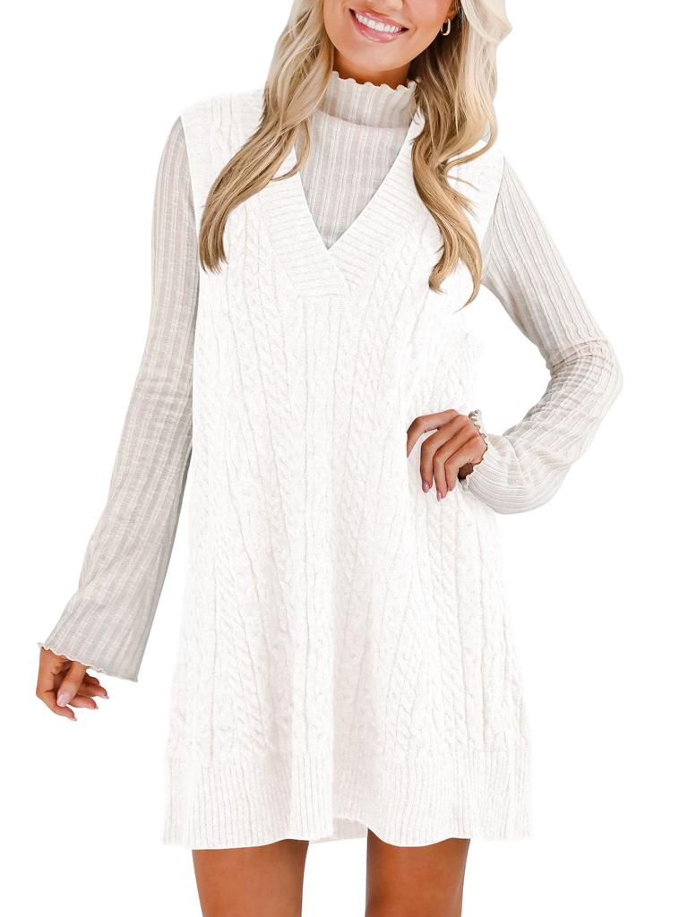 2025 Women's European & American Knit Vest Dress - Casual Sweater Strap Style
