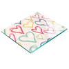 Glass Decorative Snack Serving Board Colorful Hearts 60x52 Cm