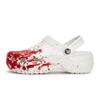 Classic Platform Clog 811 Crime Scene Special Shoe Box Fluid Splash Ink Comfort Hole Shoes Women's White Red