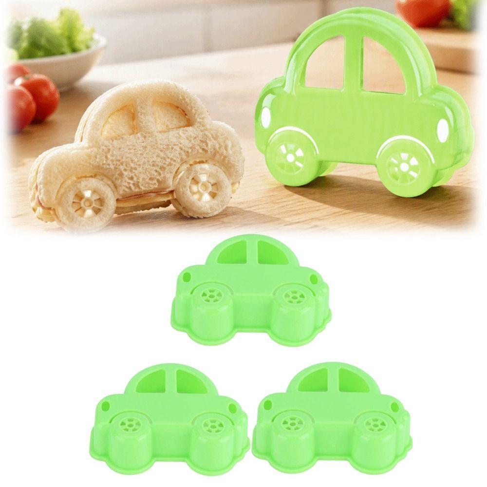 3PCS Car Shaped Sandwich Cutter Sealer Lightweight Sandwich Press Maker  Making