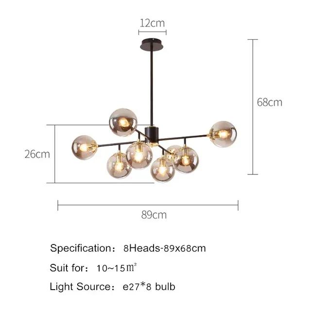 Modern design restaurant chandelier Nordic light luxury glass ball pendant light bedroom home decoration lighting fixtures