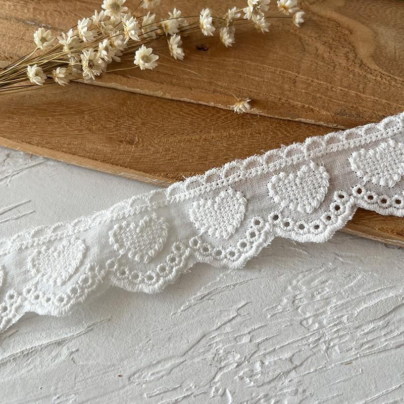 Japanischer weißer Spitzenbesatz aus Baumwolle mit Stickerei für selbstgemachte Kleidung – Materialien für Accessoires aus hohler Schleife für Röcke