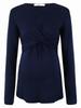 Women's Navy Blue Maternity Blouse Bellybutton Maternity