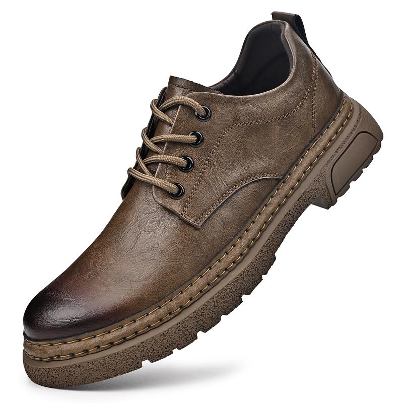 

Leather Business Casual Shoes Men British Formal Men s Brand Outdoor Waterproof Work Shoes Fashion Designer Men s Oxfords Shoes 44 хаки