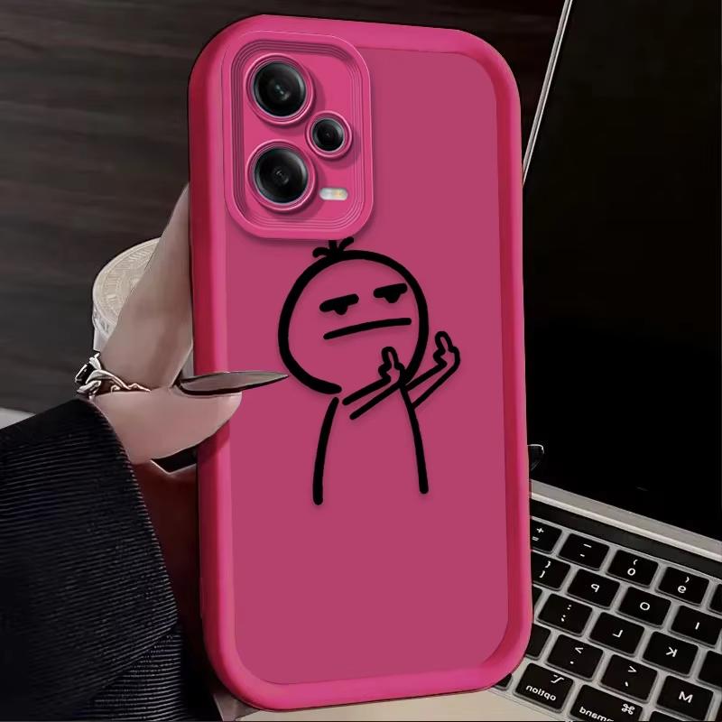 Cartoon Funny Despise Gesture Phone Case For Redmi Note 13 12 Pro Plus 5G 13 12 Pro 4G 5G 11 10 Pro 12S 11S 10S Redmi 13C 12 5G