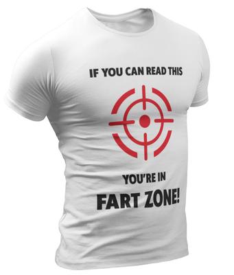 Humorvolles Grafik Sarkastisches Grafik Neuheit Offensiv Du bist in der Furz-Zone T-Shirt