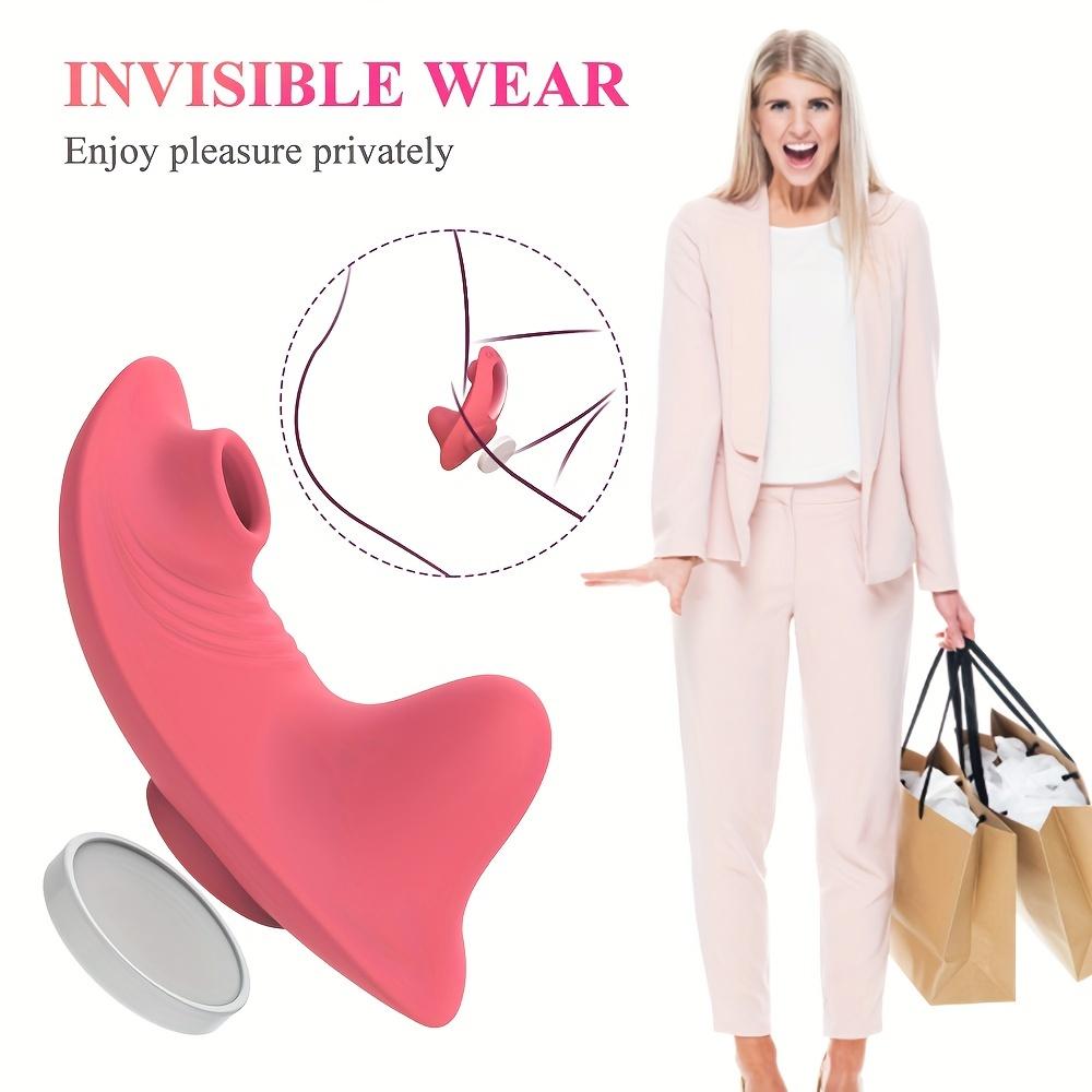 1pc Wearable Panty Sucking Vibrator With Strong Magnetic Clip, Remote Control Butterfly Clitoral Vibrator