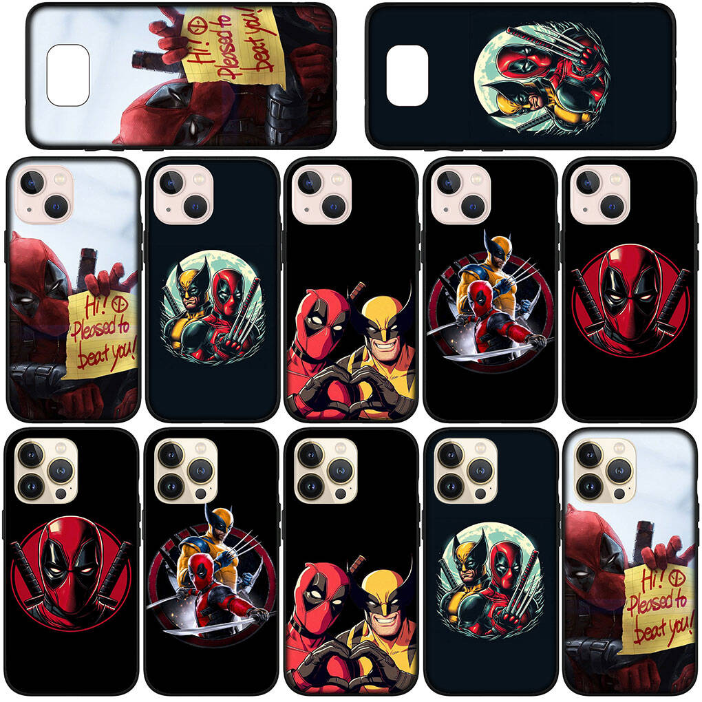 for Samsung Galaxy S25 S24 S23 iPhone 17 16 15 Xiaomi Redmi Note 14 13 12 11 Plus Pro Max A57 Phone Case Cartoon Deadpool Wolverine OPPO Huawei Cover