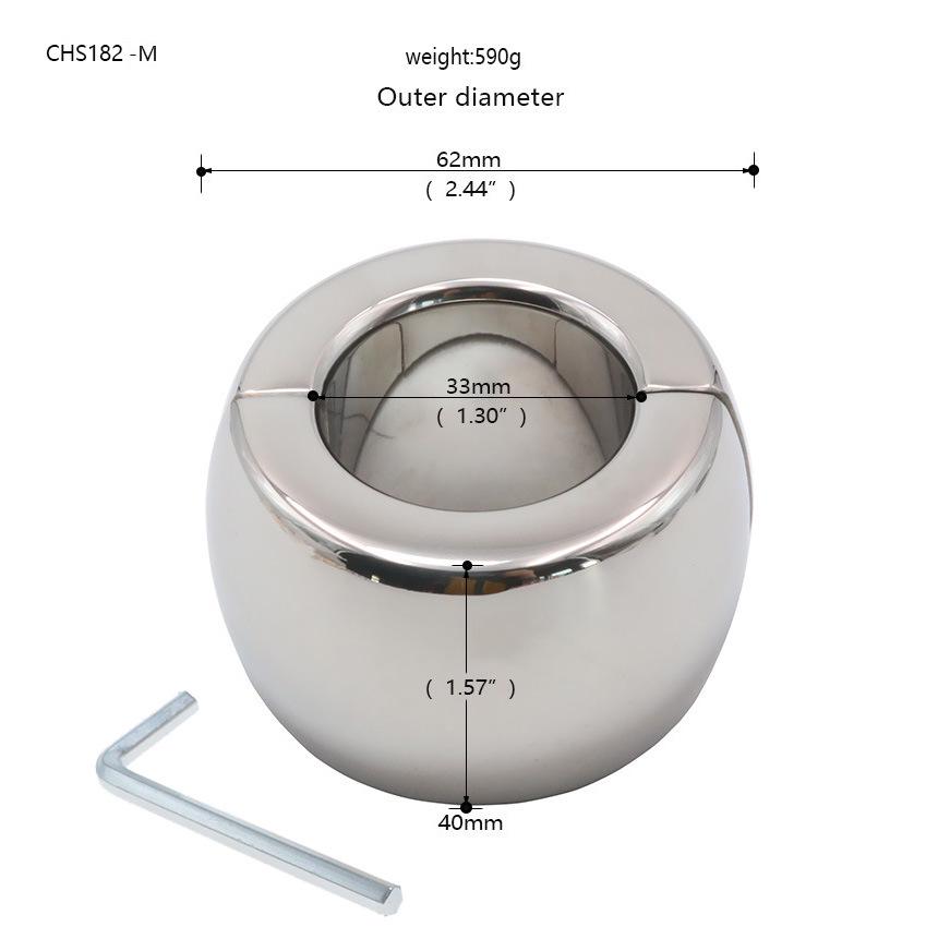 Stainless Steel Heavy Duty Load Bearing Ring for Men's Physical Stretching Exercise - SM Adult Toy.
