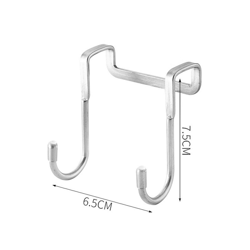 

304 Stainless Steel Hook Free Punching Double S-Shape Hook Kitchen Bathroom Cabinet Door Silvery Type Coat Towel Storage Hanger 1PC