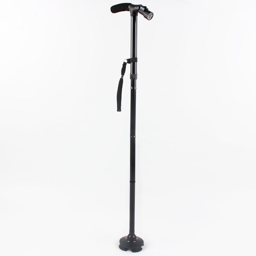 Multifunctional Folding Double-Handle Aluminum Crutch for Outdoor Hiking and Elderly Assistance
