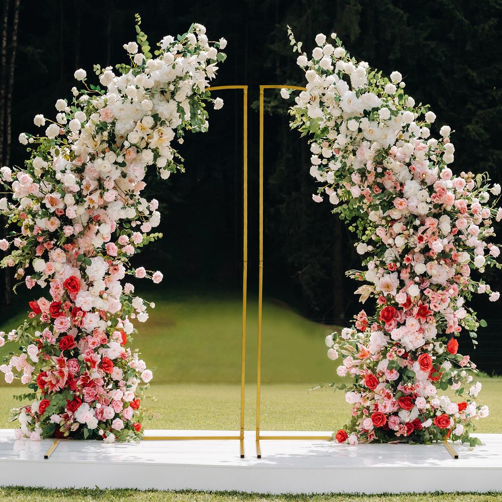 1.8*0.9m Metal Arch Backdrop Stand Set of 2 Wedding Arch Stand Backdrop Arched Frame for Wedding Ceremony Birthday Party