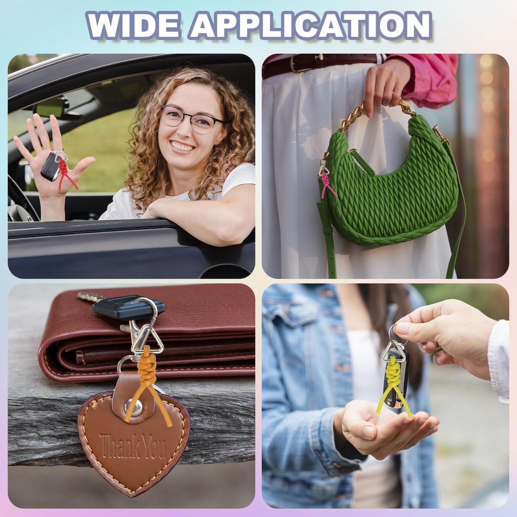 uxcell PU Leather 1pc Universal Car Handmade Braided Cord Keychain Holder with Detachable Open Key for Women and Men Keychain, Keychain, Ring,
