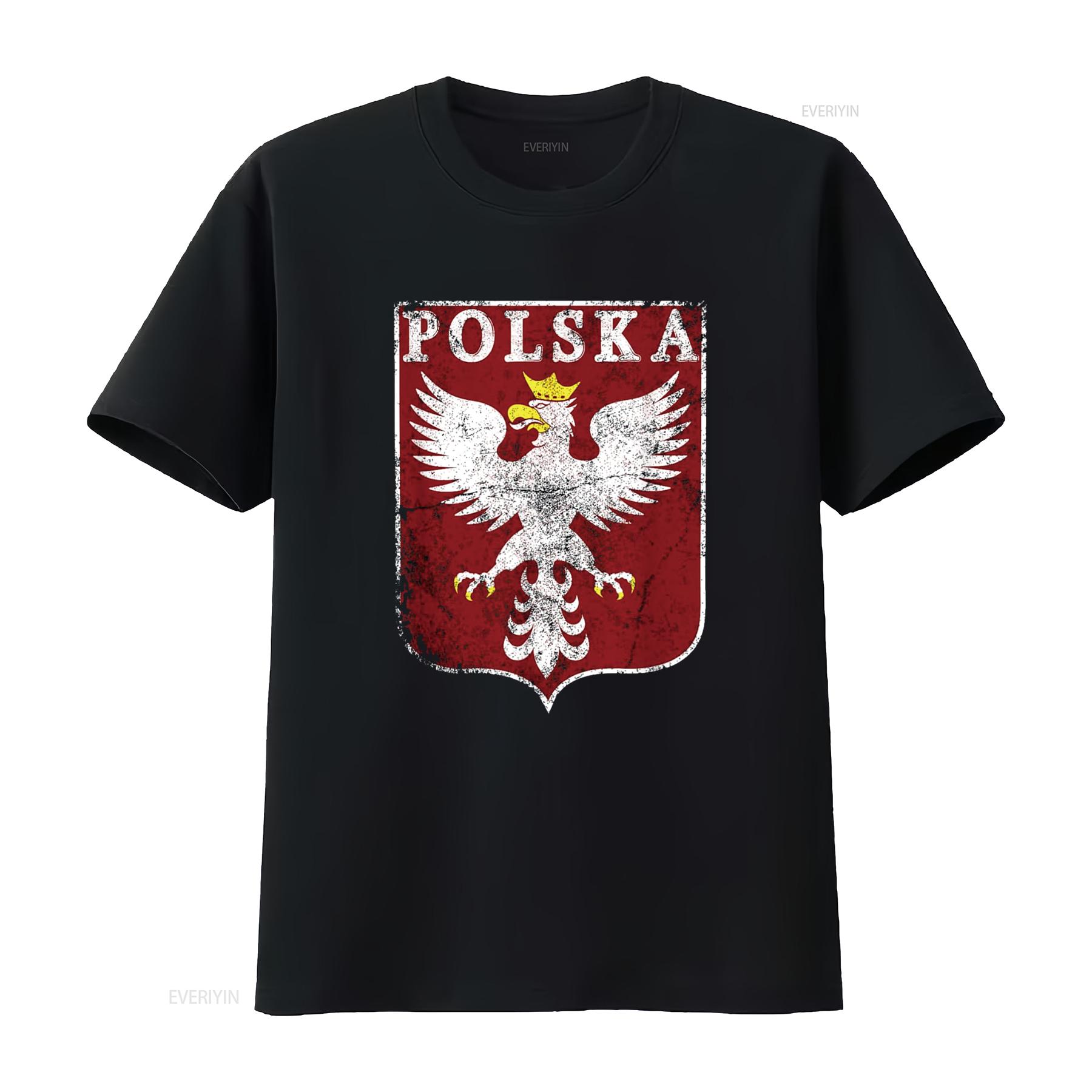 

Polish Eagle Crest Vintage Polska Poland T Shirt vintage Washed homme Stretched Slightly designer clothes graphic Versatile 4XL