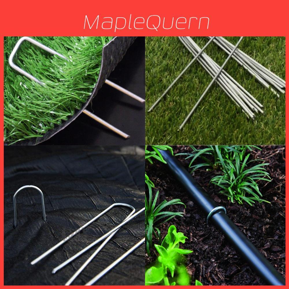 Picchetti da Giardino a Forma di U in Acciaio Zincato Resistente per Fissare il Tessuto Barriera Anti-erbacce e Progetti di Paesaggistica