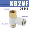 Universal Pneumatic Elbow Fitting with SMC-Type Inner & Outer Threads, KB2VF04/06/08/10/12-M5/01/02/03