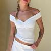 Women's Clothing 2026 Spring/Summer New One-Shoulder Ruched Front Sexy Top Off-Shoulder Pure Desire Hot Girl Tank Top