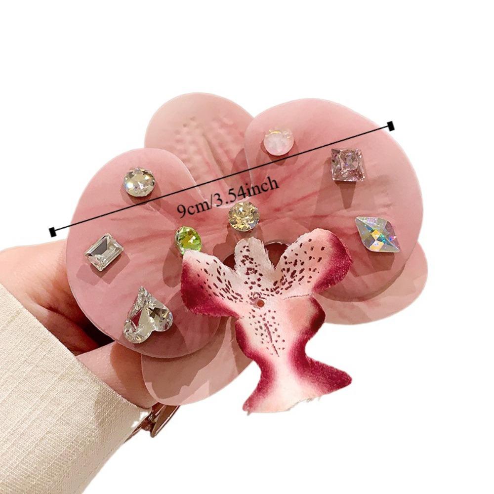 Butterfly Orchid Orchid Flower Hairpin Korean Style Sweet Bohemia Barrettes Hair Accessories Crystal Seaside Vacation Headwear