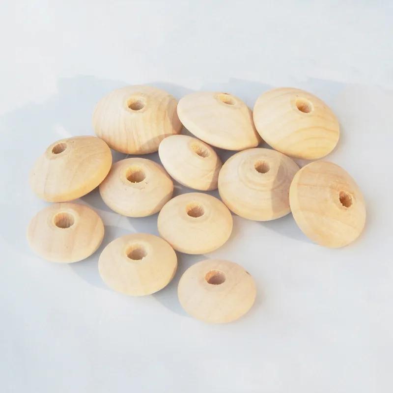 20pcs/60pcs Rondelle Shape 5x8mm 9x19mm 22X12mm Natural Wood Loose Handcraft Beads for DIY Crafts Woodcraft Jewelry Making Accessories