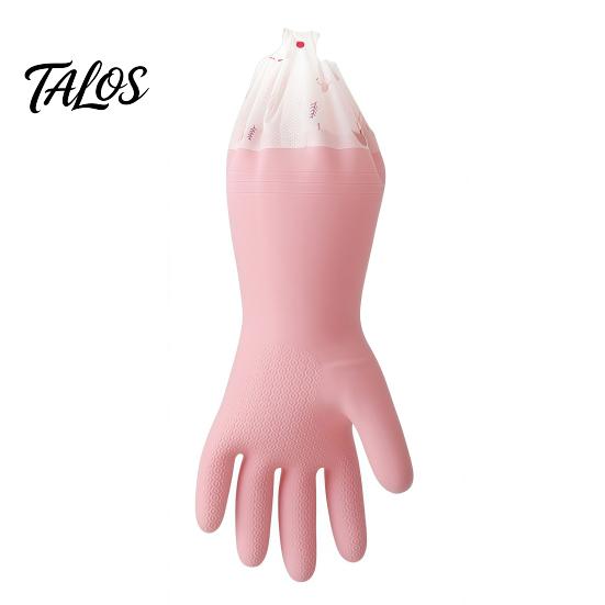 Thickened Winter Cleaning Gloves Long Sleeves Dishwashing Gloves, Thick Fleece Lining Non-Slip Silicone Extended Cuff Reusable Waterproof Kitchen for