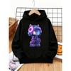 Children's Hooded Sweatshirt: Cyber-Style Mechanical Cat Print, A Futuristic And Cool Children's Clothing Item