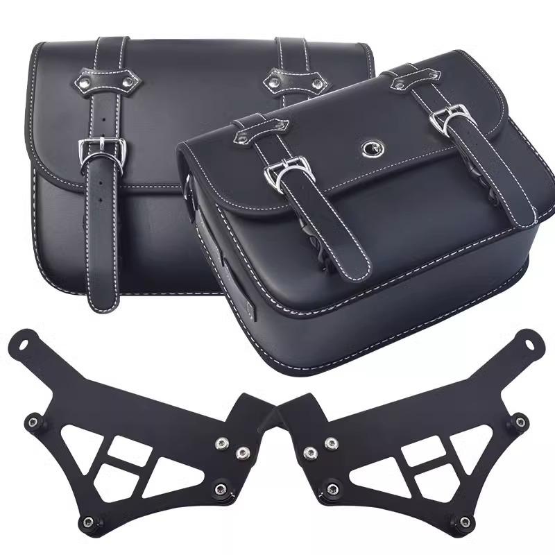Kaiyue 500F Motorcycle Side Bag: Waterproof Canvas & Leather Quick-Release Accessory