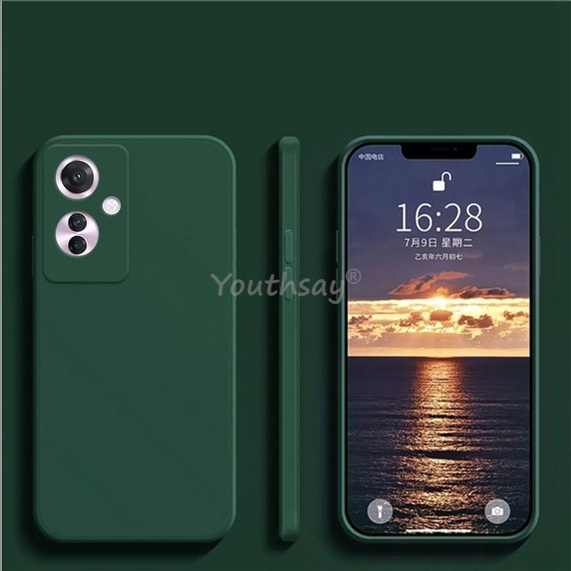 Para OPPO Reno 11 F Funda Reno 11F Cubierta Silicona Líquida Lisa Suave TPU Anti-caída Capa Protectora de Teléfono Cubierta Reno11 F Funda