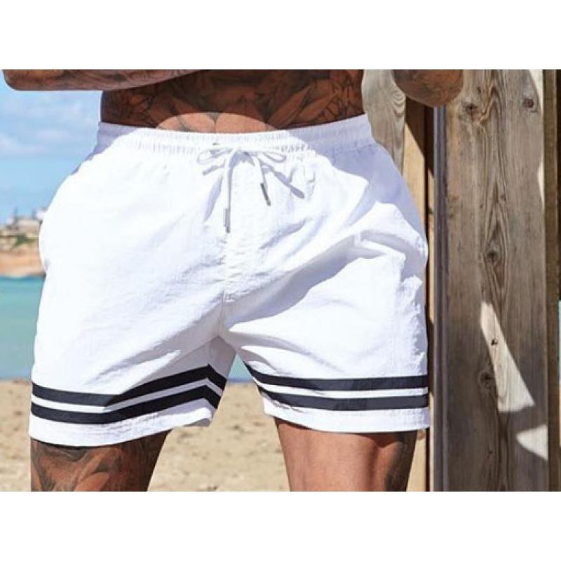 Men's Summer Casual Beach Shorts Palm Tree Print Quick Dry Drawstring Waist