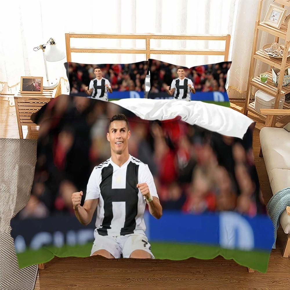 Housse de couette Passionné de football Literie Décoration de chambre Cadeau pour enfant adulte Lit simple Double Grande Taille Housse de couette à fermeture éclair 100x135cm