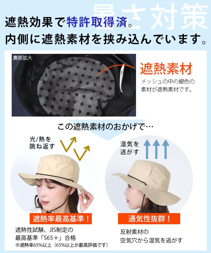 [Kokagel] Hatt MW Adventure Hatt, Safarihatt, Dame, Herre, 99% UV-beskyttelse, Varmeisolering, Maskinvaskbar, Føles -10℃, CC2R501Q, 57 til