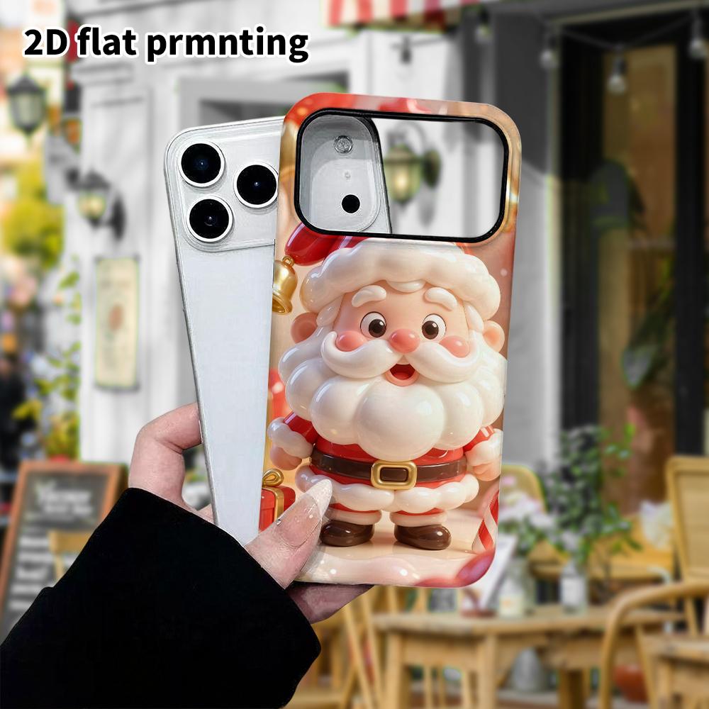 Phone Case: 2D Flat Design Suitable for iPhone 18 17 16 15 14 13 Pro Protective Case, Cartoon Santa Claus, Perfect Christmas and Halloween Holiday Gif