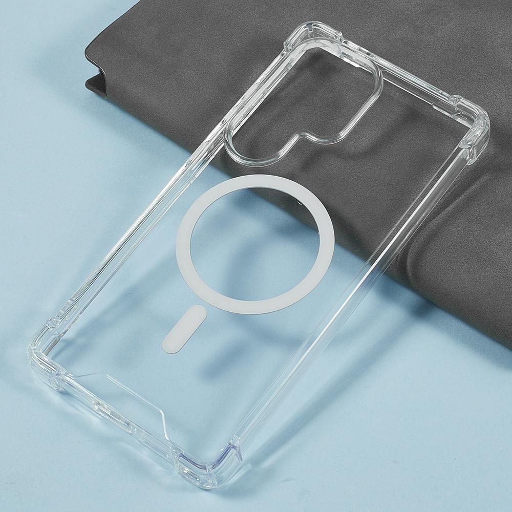 For Samsung Galaxy S25 Ultra Clear Phone Case Compatible with MagSafe 1.5mm Shockproof Back Cover