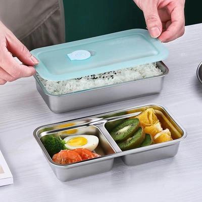 304 Edelstahl Bento Box mit Fächern - Versiegelter Aufbewahrungs- & Frischhaltebehälter