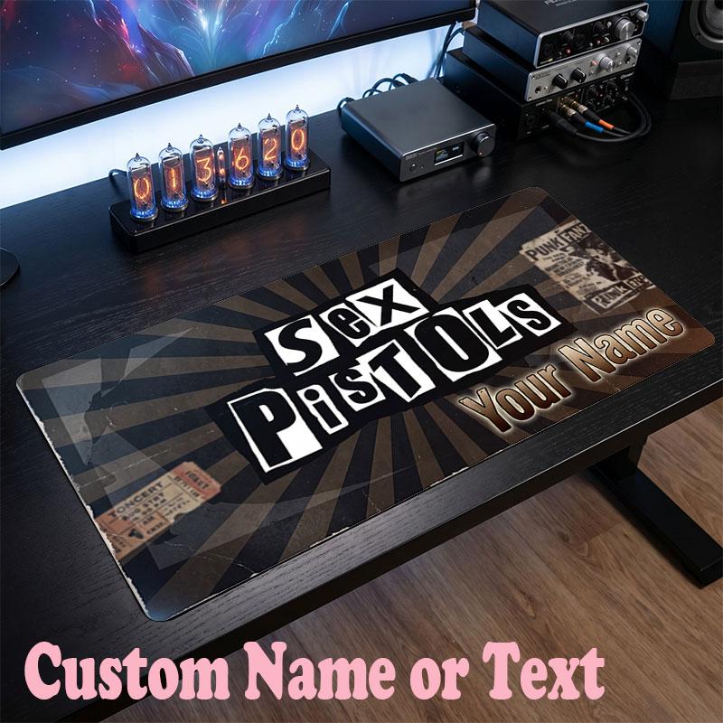 Sex Pistols Customized Name Text Mouse Pad, Large Desk Mouse Mat Personalized Home Office Present
