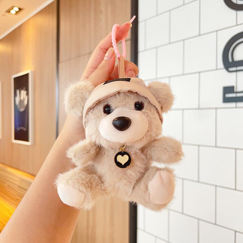 New small bear plush hanging doll toy puppet cartoon keychain plush toy backpack hanging piece decoration pendant small gift