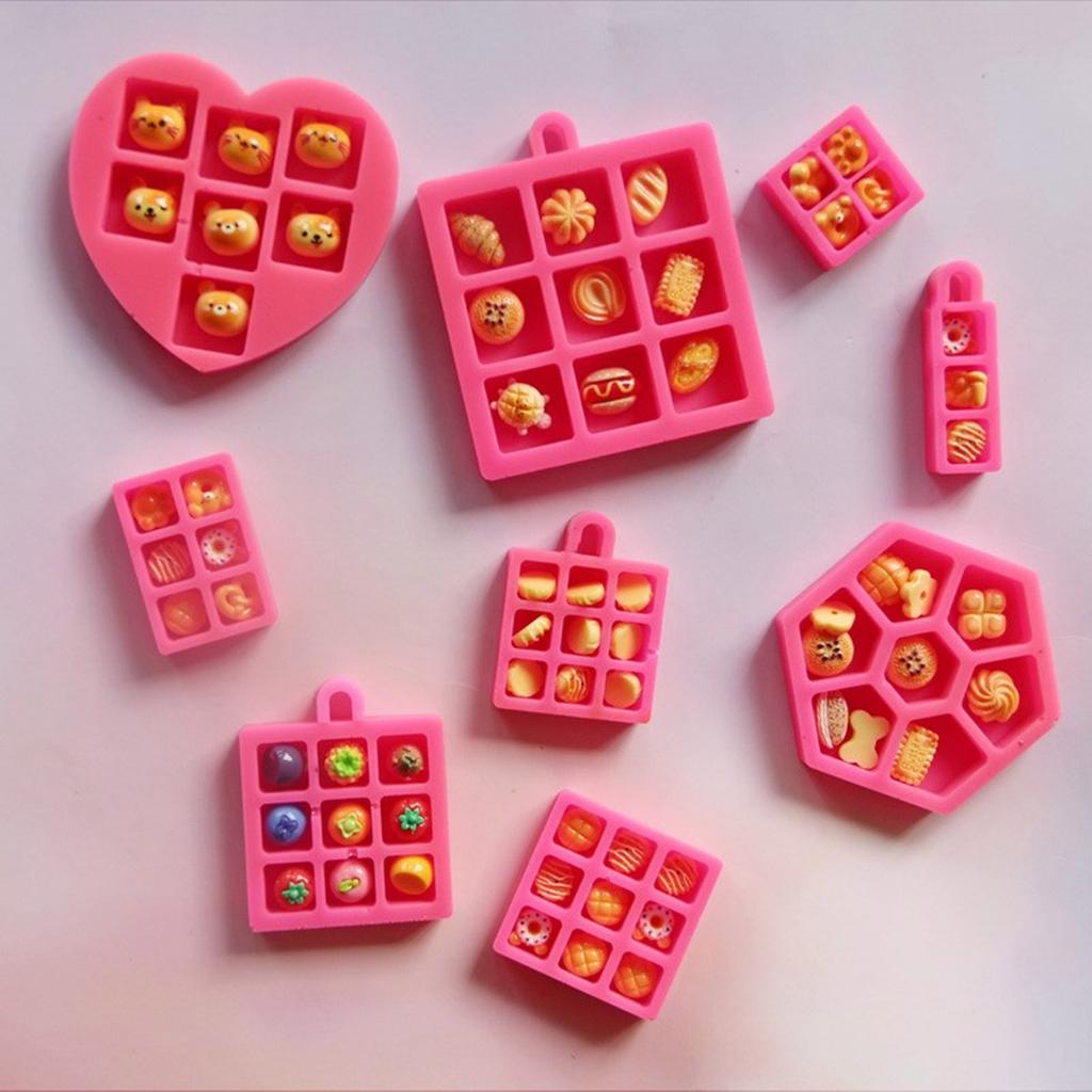 Miniatur Gitterform für winzige Lebensmittel-Bastelarbeiten Lebensmittelgeeignete Silikon-Tablettform Einfach zu verwenden DIY Mini Ausstellungsständer Zubehör