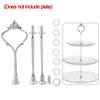 2/3 Tier Cake Stand Afternoon Tea Wedding Plates Party Tableware Golden/Silver Tier Cake Plate Stand Cupcake No Plate Zinc Alloy