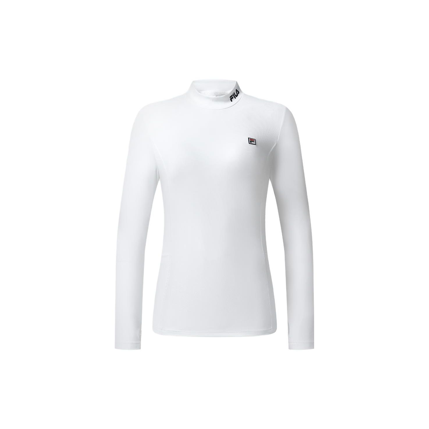 

Fila Футболка женская с принтом логотипа, теннисная, облегающего кроя, вязаная, с длинным рукавом, топы, нефритово-белая A11W313201F-WT M