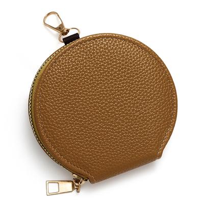 1PC Coin Purse Fashion Zipper Mini Key Holder Bag Multifunctional Round Wallet with Chain PU Leather
