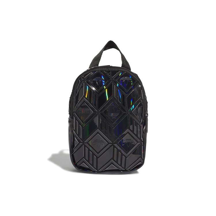 Adidas Originals 3D Printed Laser Personality Trendy Casual Sports Zipper Backpack Unisex Backpack Black GN3036 Black