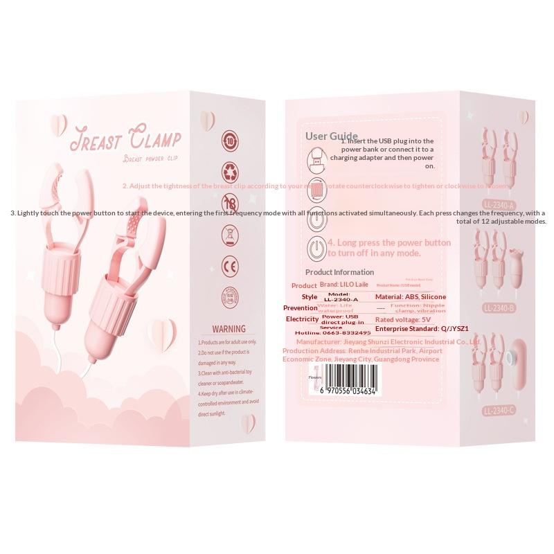 Nipple Clamps Vibrator Breast Massage Tongue Licking Sucking Vibrating Clit Stimulator Female Maturbator Adult Sex Toy For Women