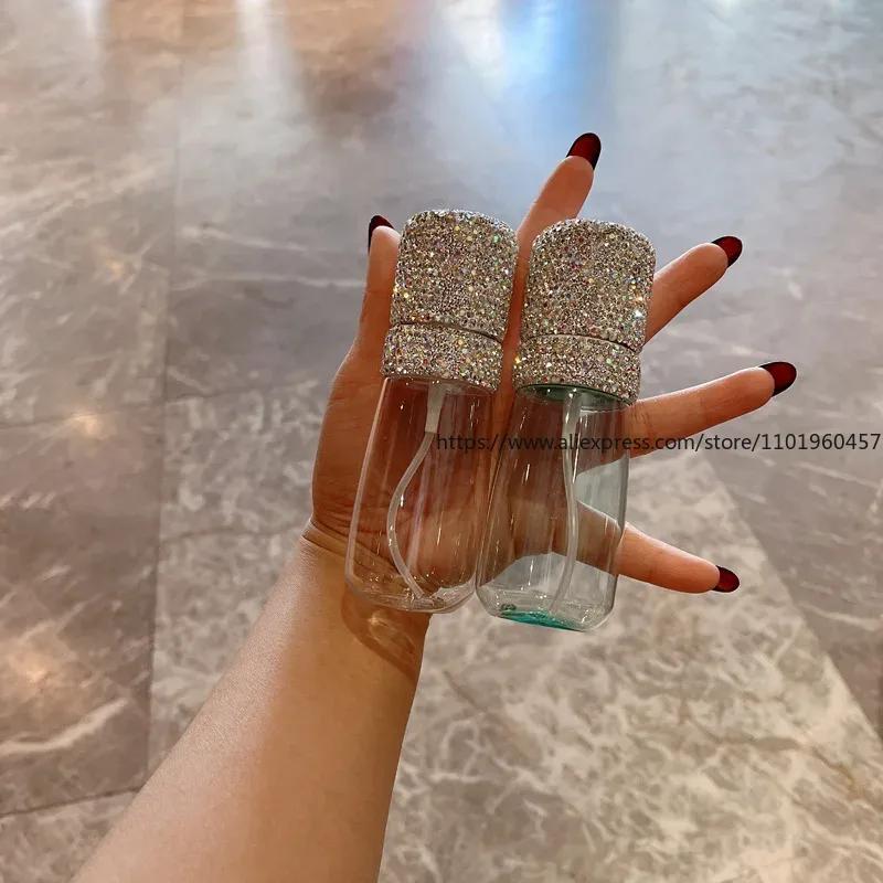 60ml butelka z rozpylaczem do perfum Bling Diamond przezroczysty opryskiwacz wielokrotnego napełniania pusta butelka Atomizer przenośny pojemnik na kosmetyki podróżne