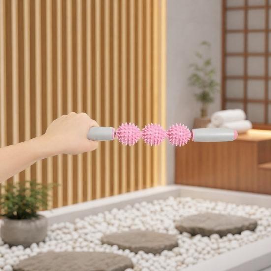 Massage-Rollenstab mit 3/5 Noppenbällen, Faszien-Muskel-Cellulite Tiefengewebs-Massagegerät, Massagegerät für Muskelkater, Nacken, Bein, Rücken