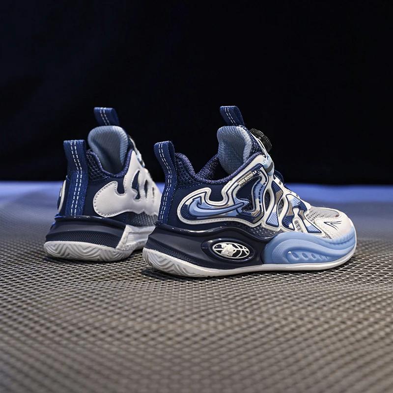 2024 Neue leichte Jungen-Sportschuhe für Kinder, Laufschuhe mit atmungsaktiver Mesh-Oberfläche, große Kinder-Basketballschuhe