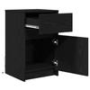 LED Nightstand Black Oak Effect 38 x 34 x 61 cm